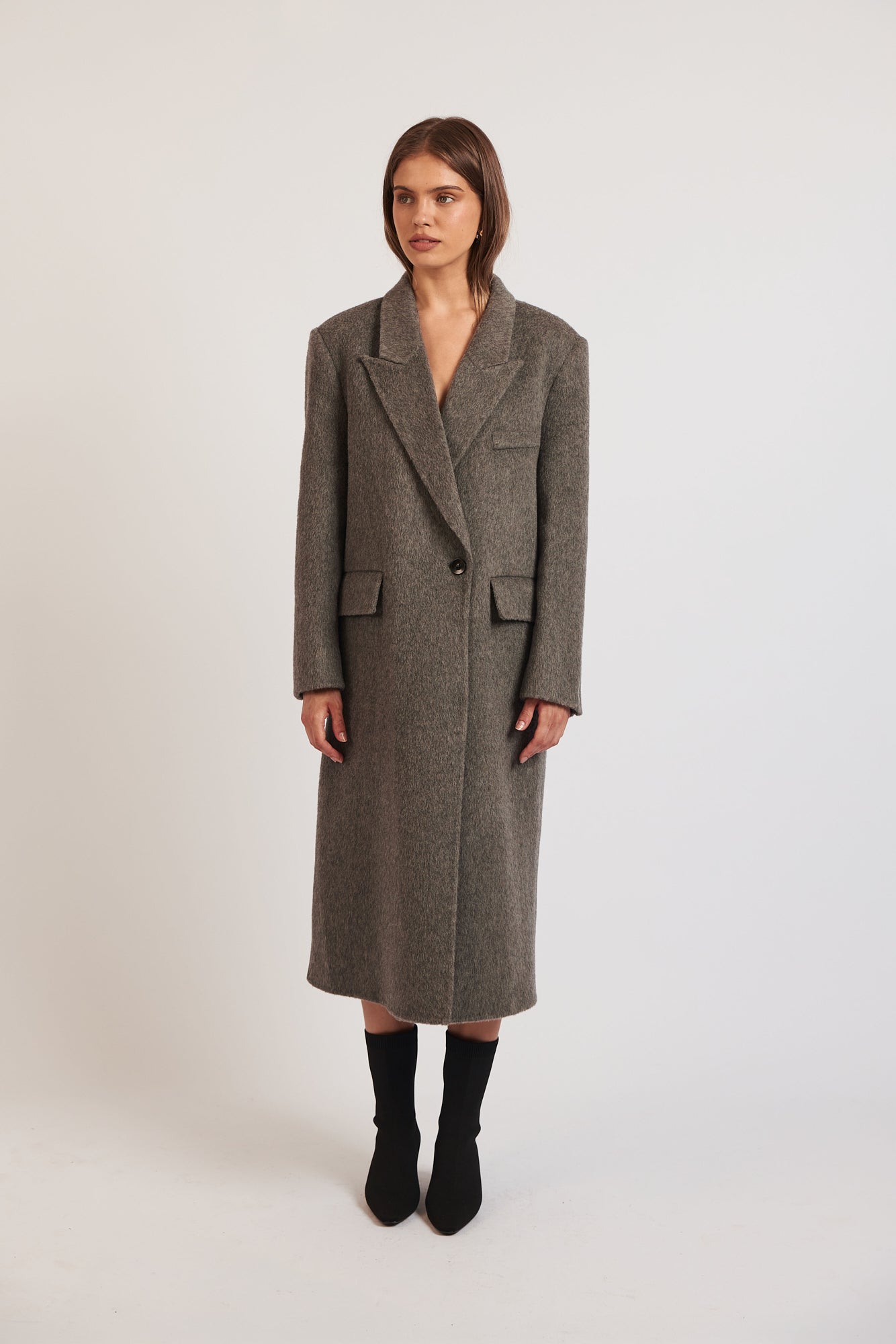 Florence Coat - Grey Wool